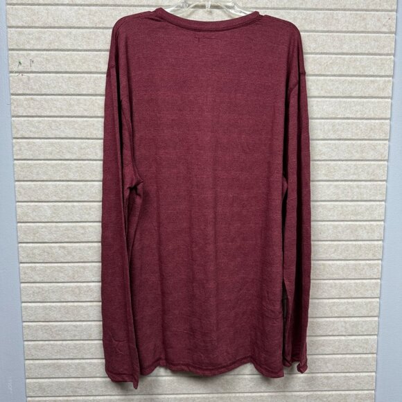 Men’s Burgundy Long Sleeve Henley Shirt 2XL NWT PX Clark Minimalist - Picture 5 of 9
